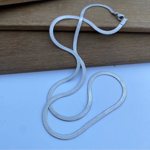 Men's  Woman’s Flat Snake Link Stainless Steel Chain Necklace Jewelry Unisex - Picture 8 of 10